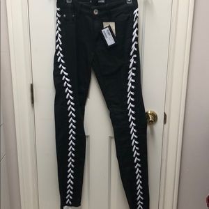 Love Moschino Skinny Lace Up Jeans